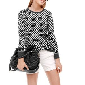 J. Crew Black and White Cashmere Sweater